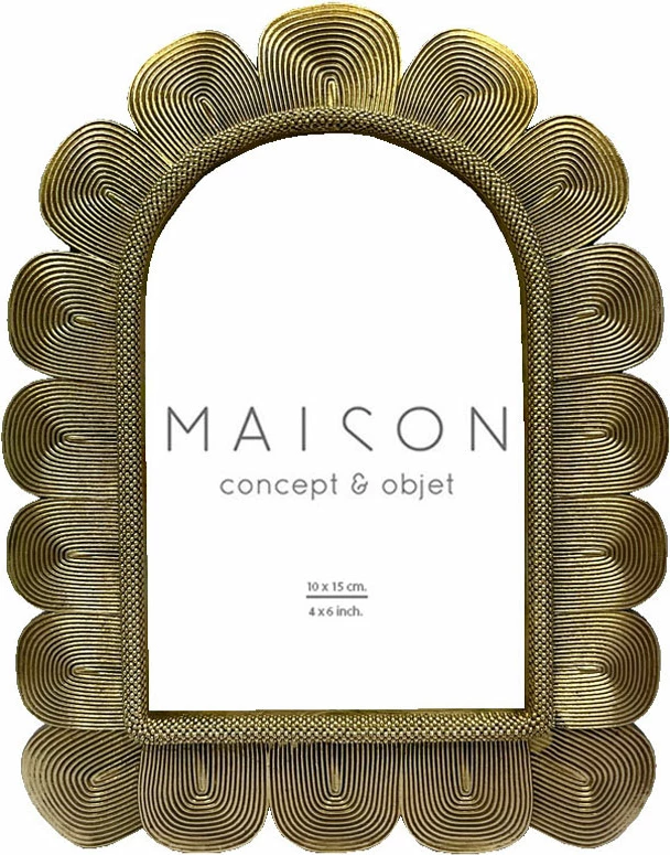 Kornizë foto Elisha, polirezine, ngjyrë ari, xham, 17x2x21 cm