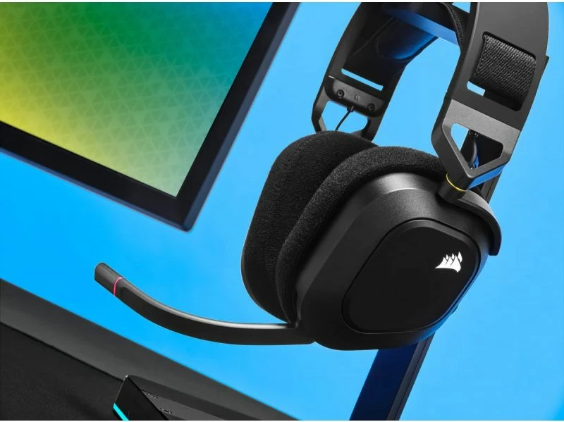 Headset gaming Corsair HS80 RGB Wireless Carbon, e zezë