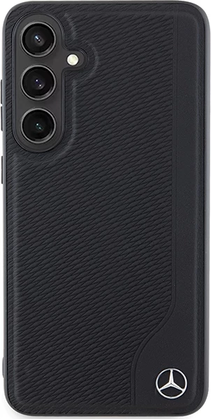 Mbështjellës Mercedes Leather Debossed Line MagSafe për Samsung Galaxy S24, i zi