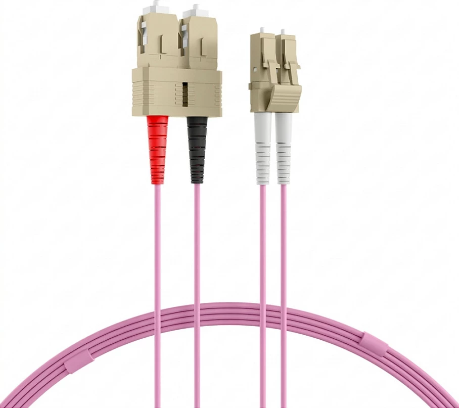 Kabllo patch fibra optike EFB Elektronik LC-SC OM4 50/125, 5m, LSZH, rozë