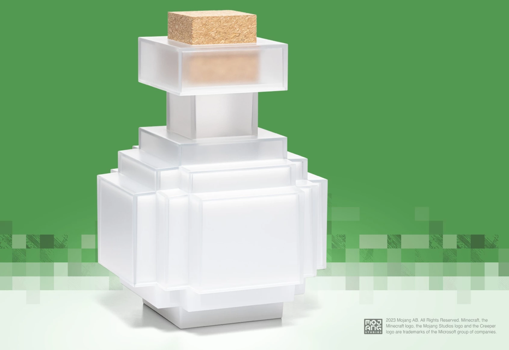 Replikë shishe potioni ndriçuese NOBLE COLLECTION Minecraft, 16.5 cm, me prekë ndërron ngjyra, 3x AAA