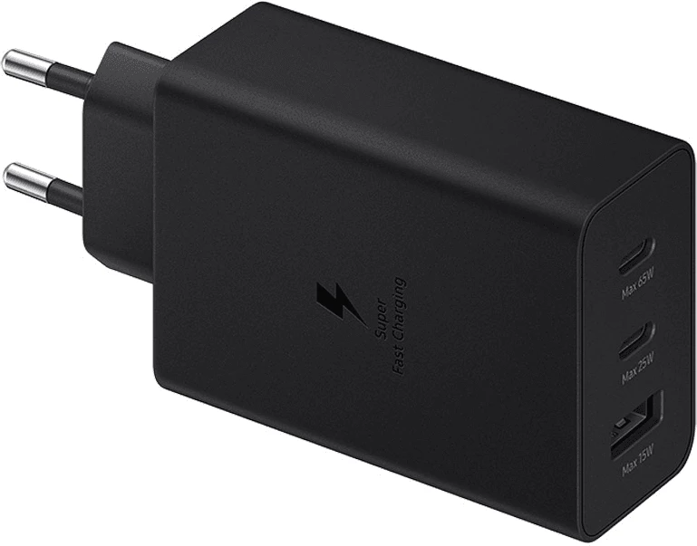 Karikues shtëpie Samsung EP-T6530 65W, 1x USB-A + 2x USB-C, me kabllo USB-C në USB-C, i zi, EU blister