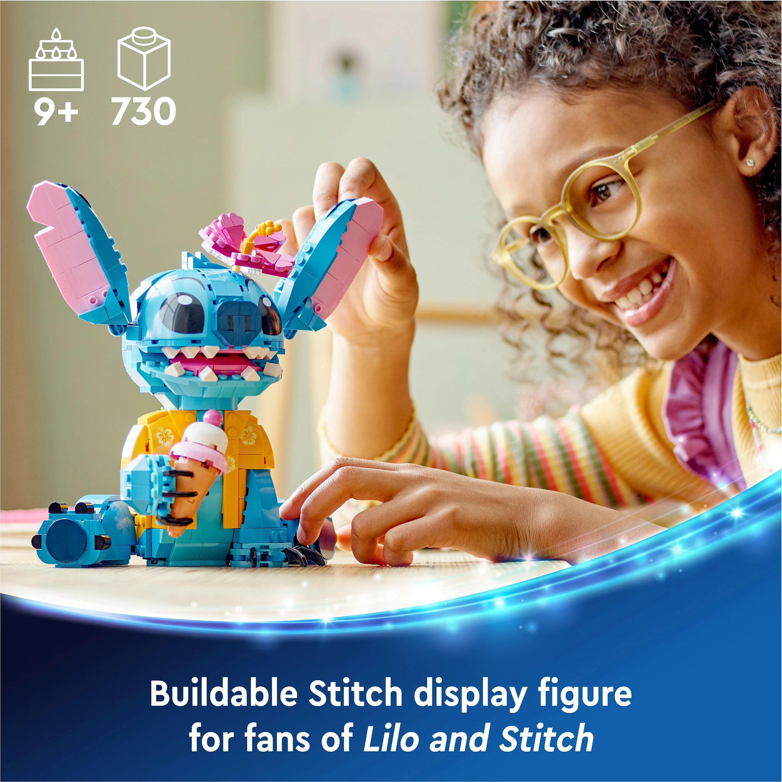 Set ndërtimi LEGO Stitch, 9 vjeç e lart, Plastikë, 730 pjesë, shumëngjyrësh