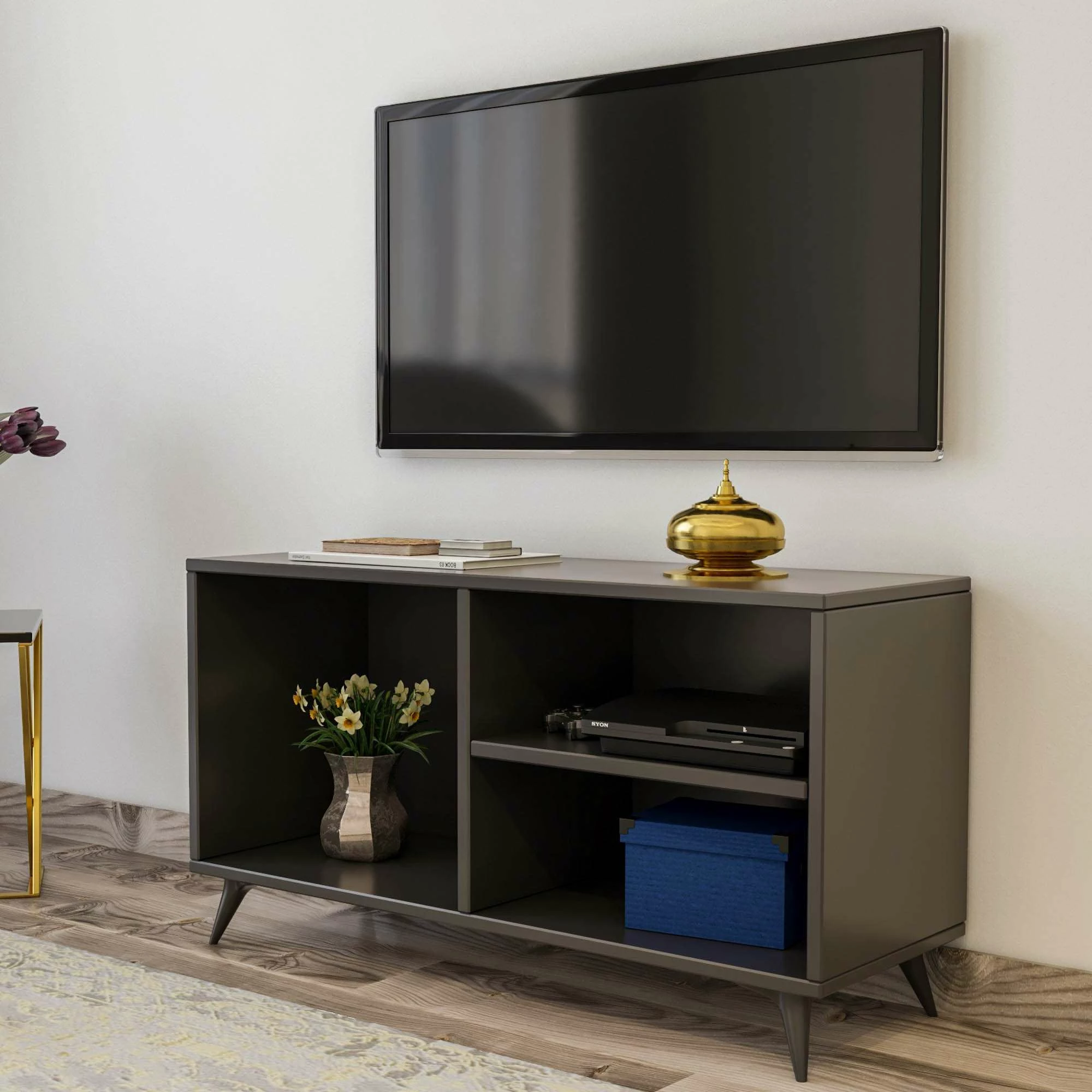 Komodë TV Skye Decor, ngjyrë antracit