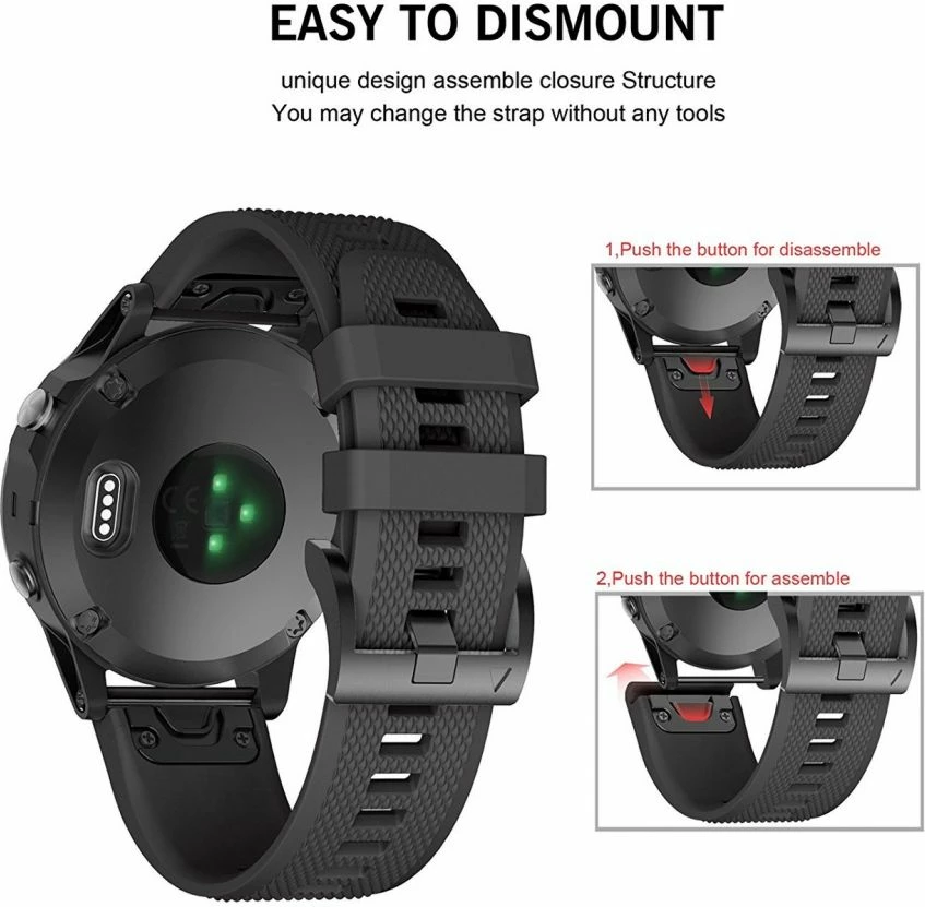 Rrip Tech-Protect Smooth për Garmin Fenix 5/6/6 Pro/7, i zi