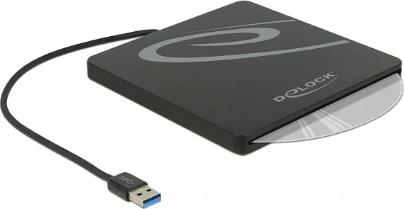 Kasë ekstern DeLOCK 42604 për drive optik Slim SATA 5.25" (slot-in), SATA III në USB 3.2 Gen 1 Type-A, 5 Gbit/s, e zezë