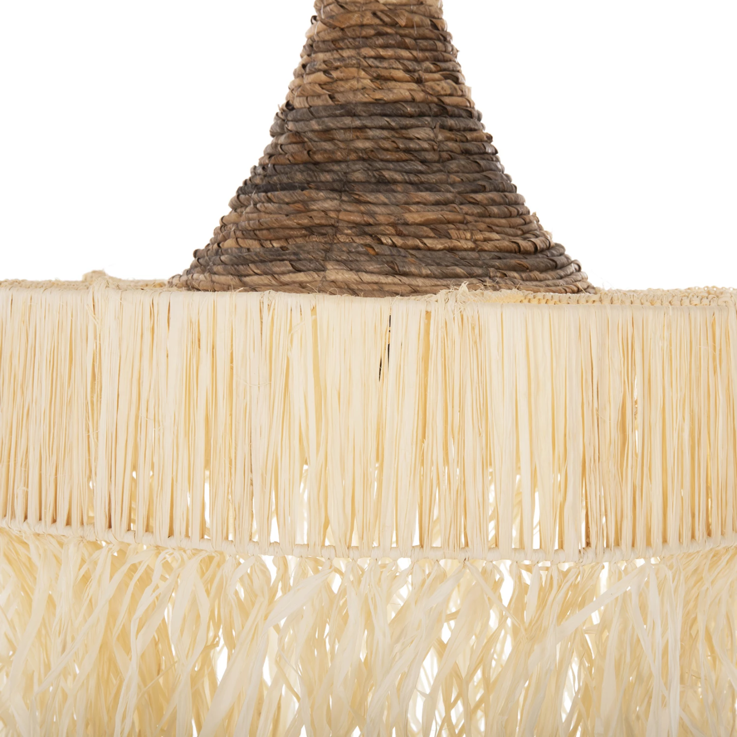 Llambë varëse tavani me thekë, fibra palme të thata, FH7854, Φ51x37H cm