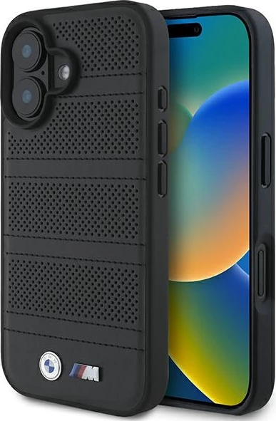 Mbështjellës BMW M Perforated And Stitched Line MagSafe për iPhone 16, i zi