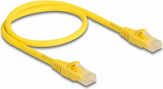 Kabllo LAN DeLOCK RJ45 Cat6A U/UTP Fast Tracing 0.5 m, e verdhë