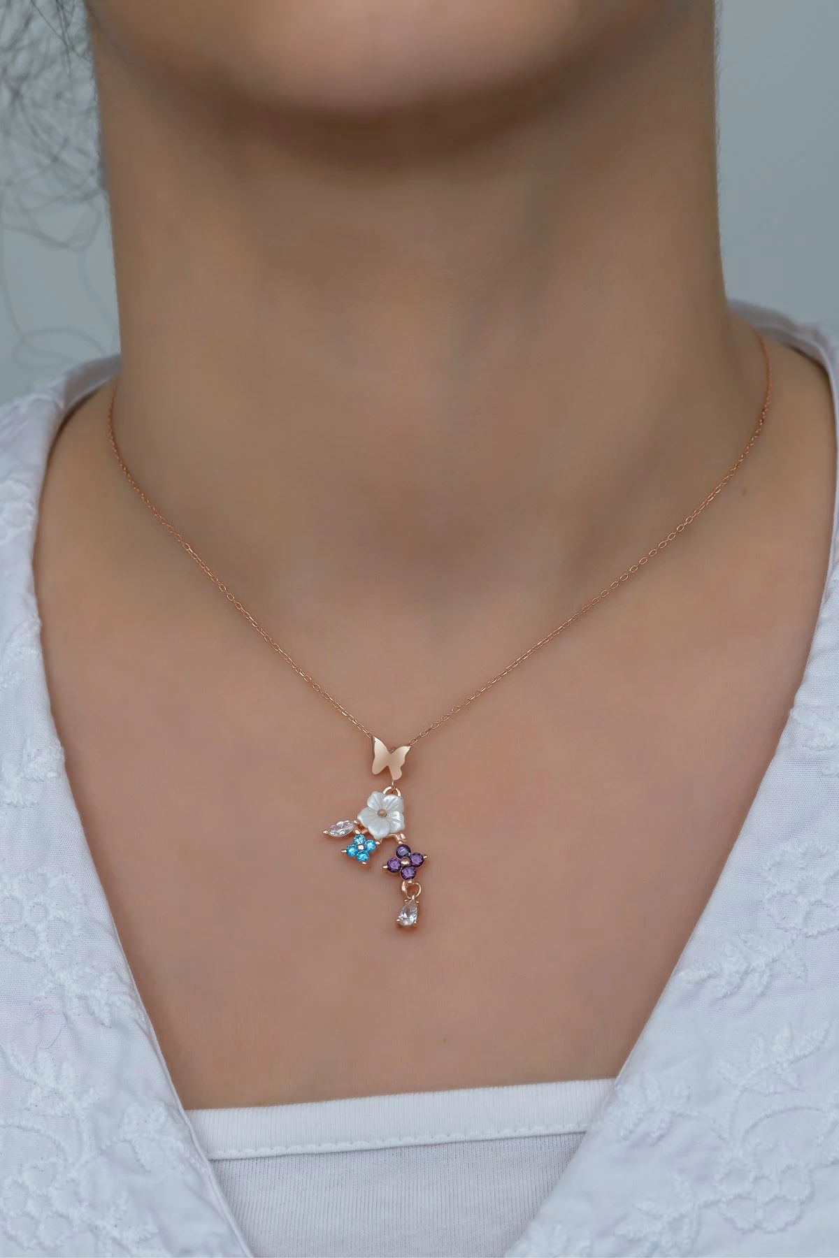 Set varëse dhe vathë argjendi, Jumeon, NRZ99361, ngjyrë rozë e artë, fuchsia, kaltër e errët, kaltër