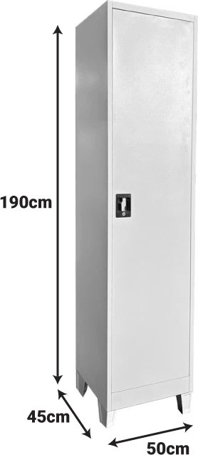 Dollap metalik Koya, ngjyrë gri e çelët, 50x45x190cm