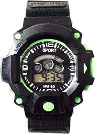 Orë digjitale Sport WR30MGJ, zezë/gjelbërt