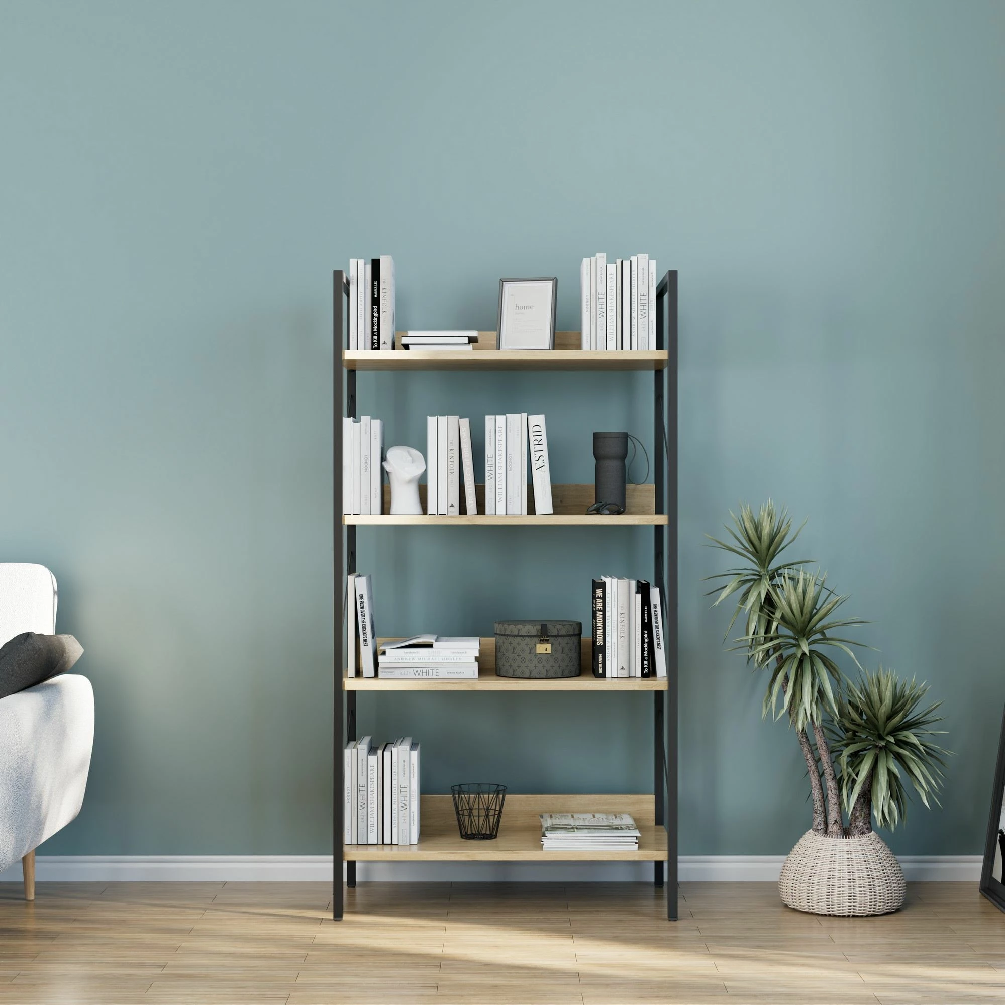 Raft librash Hanah Home, Ktp-840-Ff-1, ngjyrë lisi