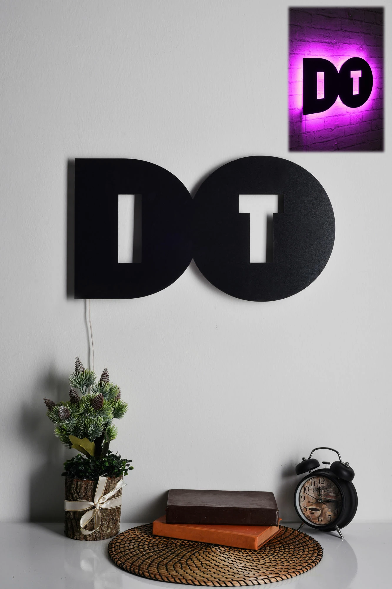 Dritë dekorative LED Wallity, Do It, rozë