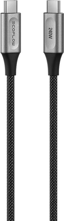 Kabllo USB-C në USB-C EcoFlow RAPID Pro 1.8 m 240 W, e zezë