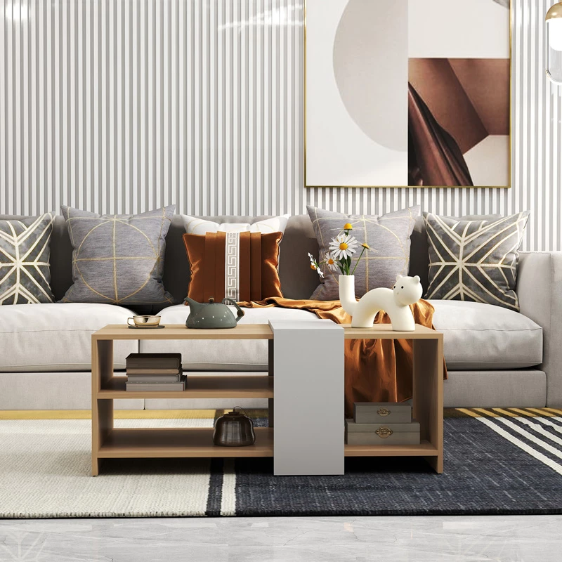 Tavolinë kafeje Cozeto, ngjyrë natyrale-bardhë, 100x53x41.5cm