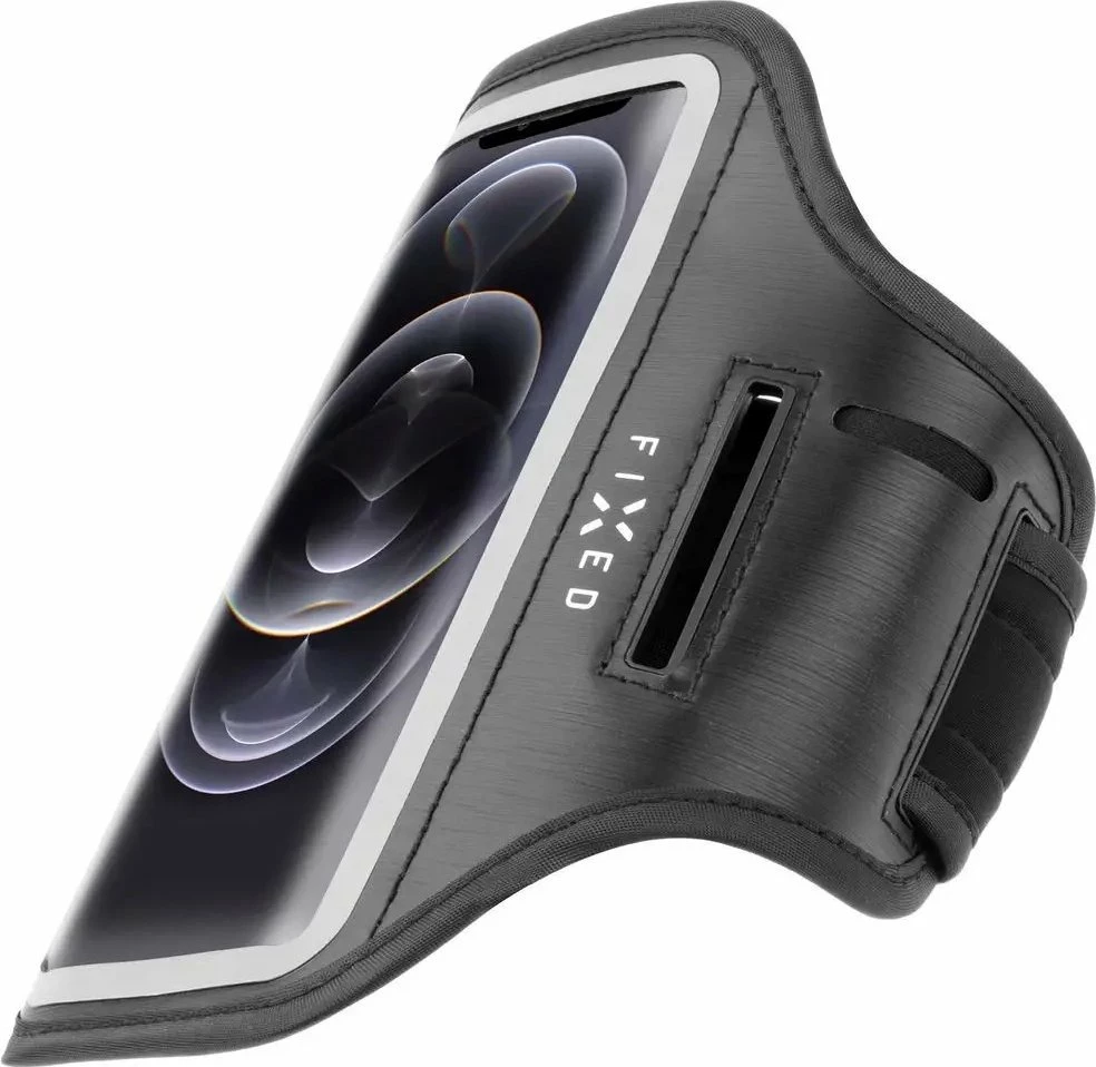 Mbështjellës sportiv për krah Fixed, për celular deri 6.7", rrip 27-39 cm, i papërshkueshëm nga uji, i zi