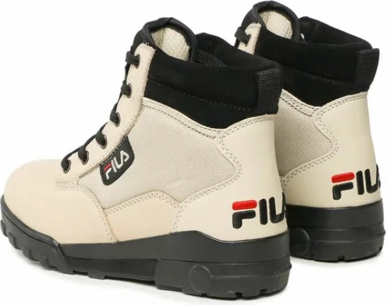 Këpucë Fila Grunge II Mid për femra, ngjyrë bezh dhe e zezë