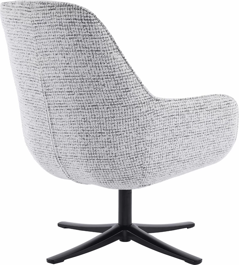 Fotelje rrotulluese TIFFANY, e bardhë me dizajn, 80x75x90cm