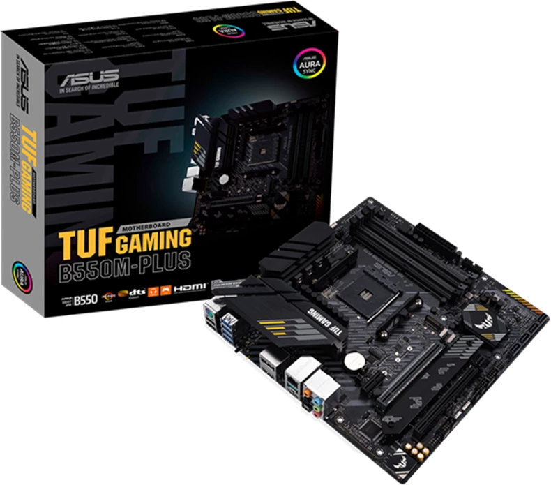 Pllakë amë ASUS TUF Gaming B550M-PLUS, mATX, Socket AM4, DDR4, Wi‑Fi 6, 2.5GbE, e zezë