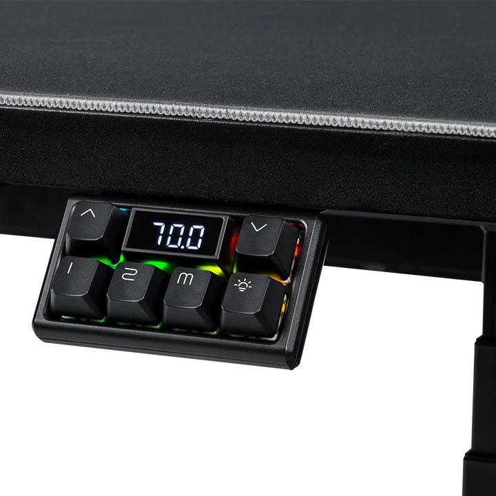 Tavolinë gaming Thermaltake G700 RGB, rregullim lartësie, LED RGB, 1600mm, e zezë
