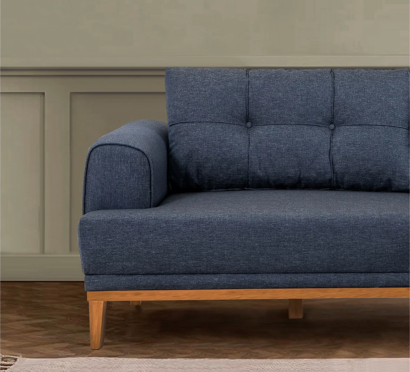 Set divanësh Atelier del Sofa, Vina, ngjyrë kaltër e errët, këmbë druri Atlantic Pine