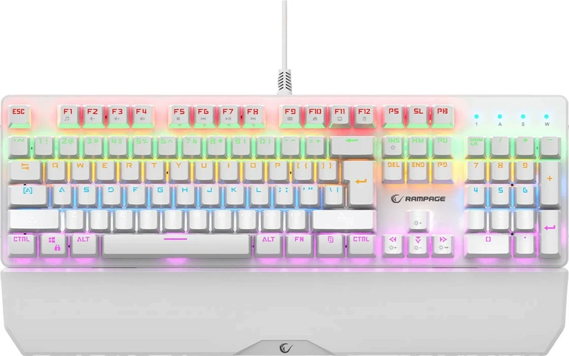Tastierë mekanike Rampage KB-R86 UMBRA, Blue Switch, RGB, e bardhë