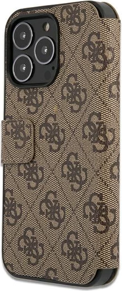 Mbështjellës Guess GUBKP13X4GMGBR për iPhone 13 Pro Max 6.7", bookcase, kafe