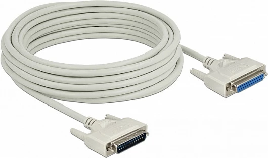Kabl serial DeLOCK D-Sub 25-pin, Male në Female, 10m, bezhë