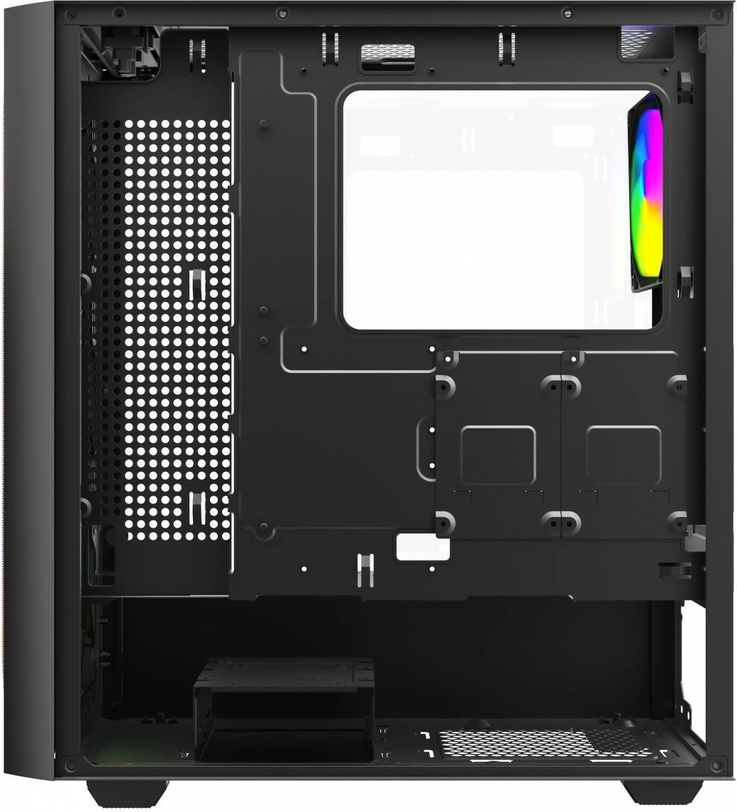 Kasë, Savio, NOCTIS FLOW RGB X1, Midi Tower, ATX, 4x 120 mm RGB PWM, USB-A 3.1 Gen1, e zezë