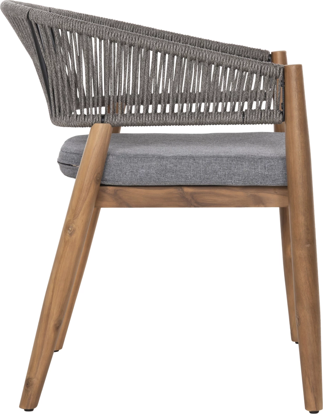 Karrige për tavolinë terase NAVAN FH6135.01 dru akacie natyrale-litar najloni gri 59x58x76Hcm., set prej 4 copë