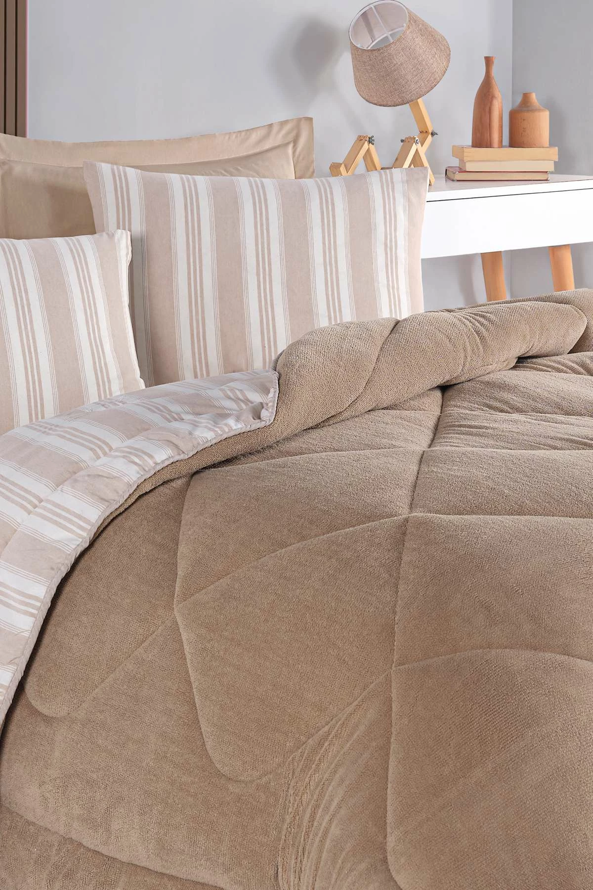 Set gjumi dopio L'essentiel, Soft Line, bezhë