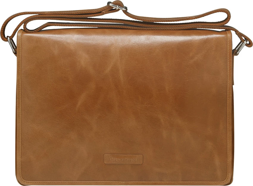 Çantë messenger dbramante1928 Marselisborg 14", lëkurë full-grain, rrip supi, kafe (Golden Tan)