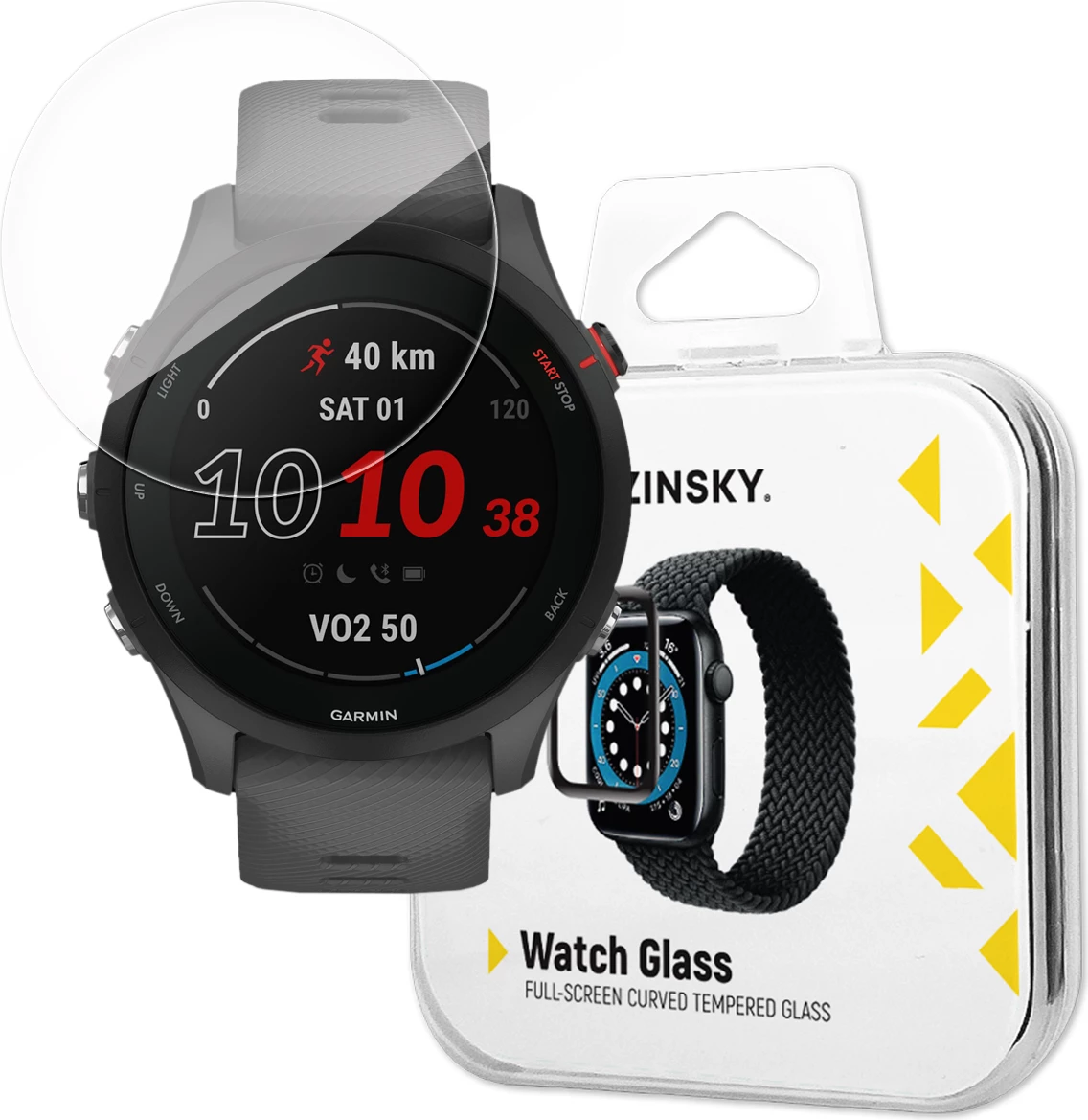 Xham mbrojtës hibrid për Garmin Forerunner 255 Wozinsky Watch Glass