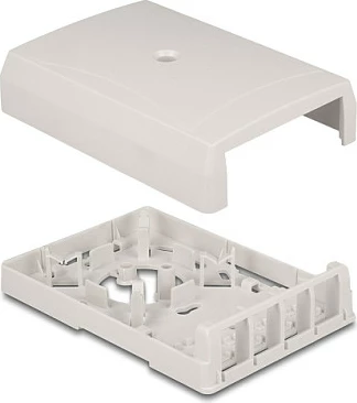 Kuti murale DeLOCK Keystone Surface Mounted Box, 4 porta, për fibër optike dhe rrjet, e bardhë