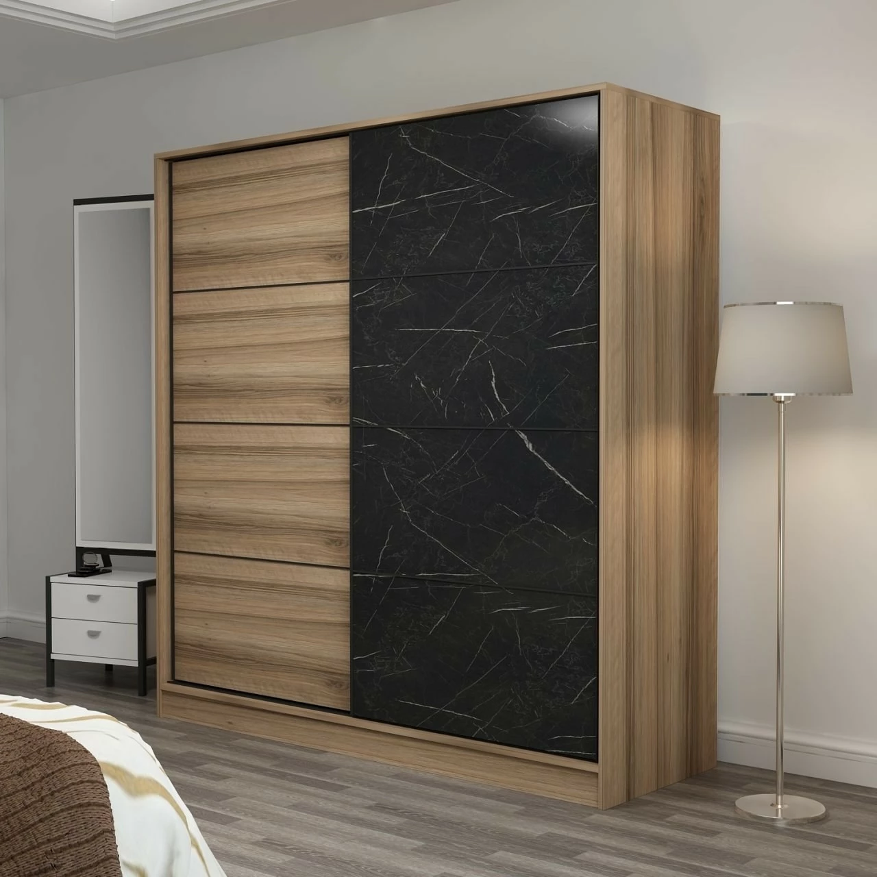Dollap Skye Decor, dore, 220x210x60cm, 6 pjesë