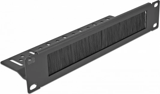 Panel menaxhimi kabllove DeLOCK 10", 1U, me furçë, metal, i zi