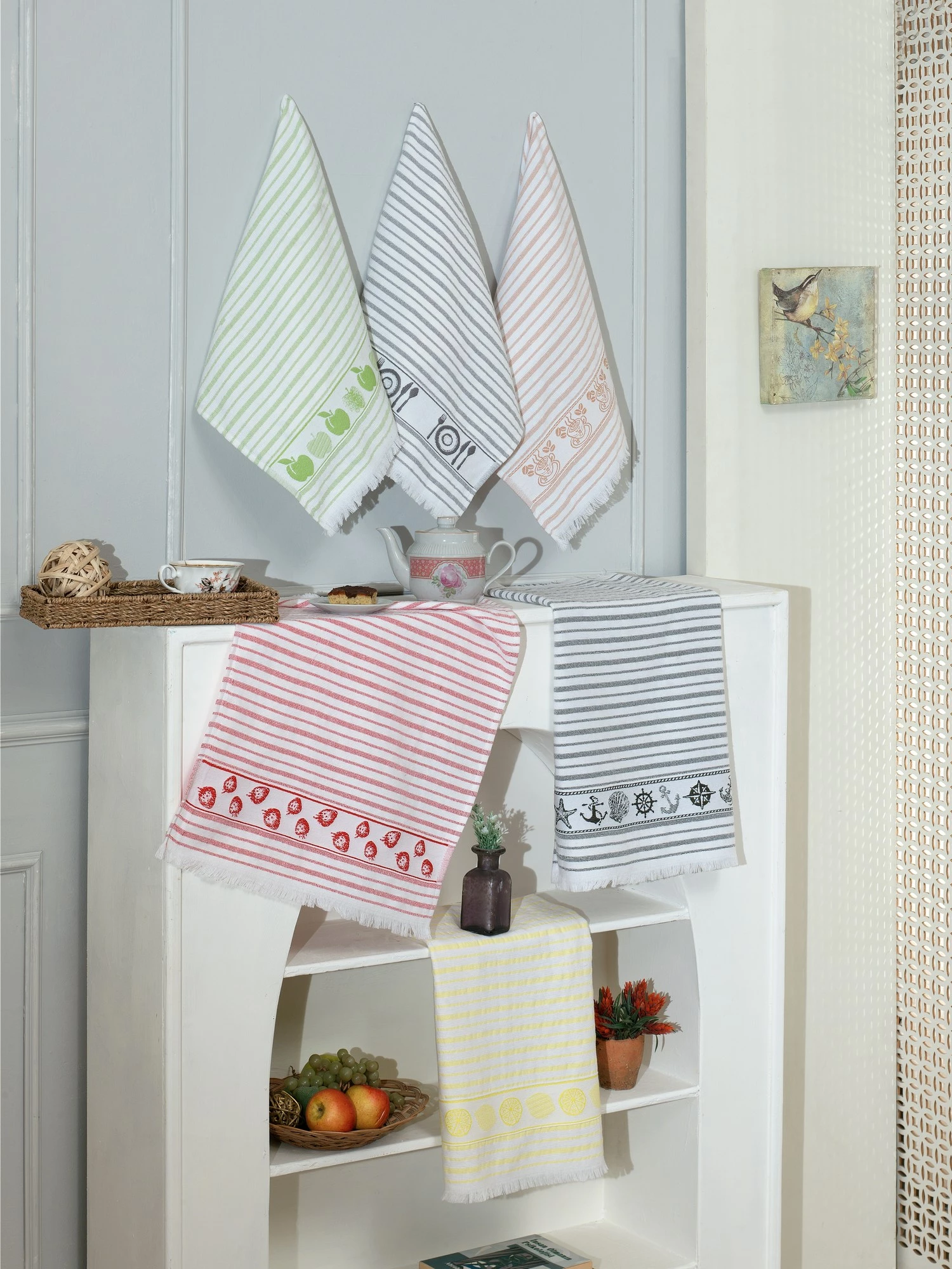 Set peshqirësh kuzhine (6 copë), Hermia, Çilek