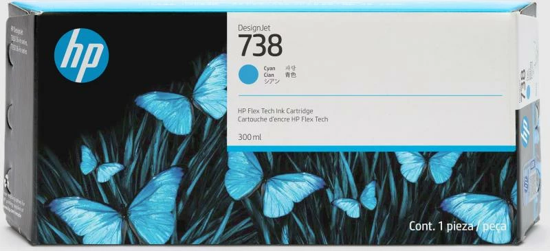 Kartush bojë, HP, 738 (498N5A), 130 ml, cian