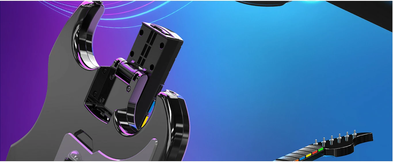 Kontroller kitarre PDP Riffmaster, wireless, për PC/PS4/PS5, 36h, e zezë/gri