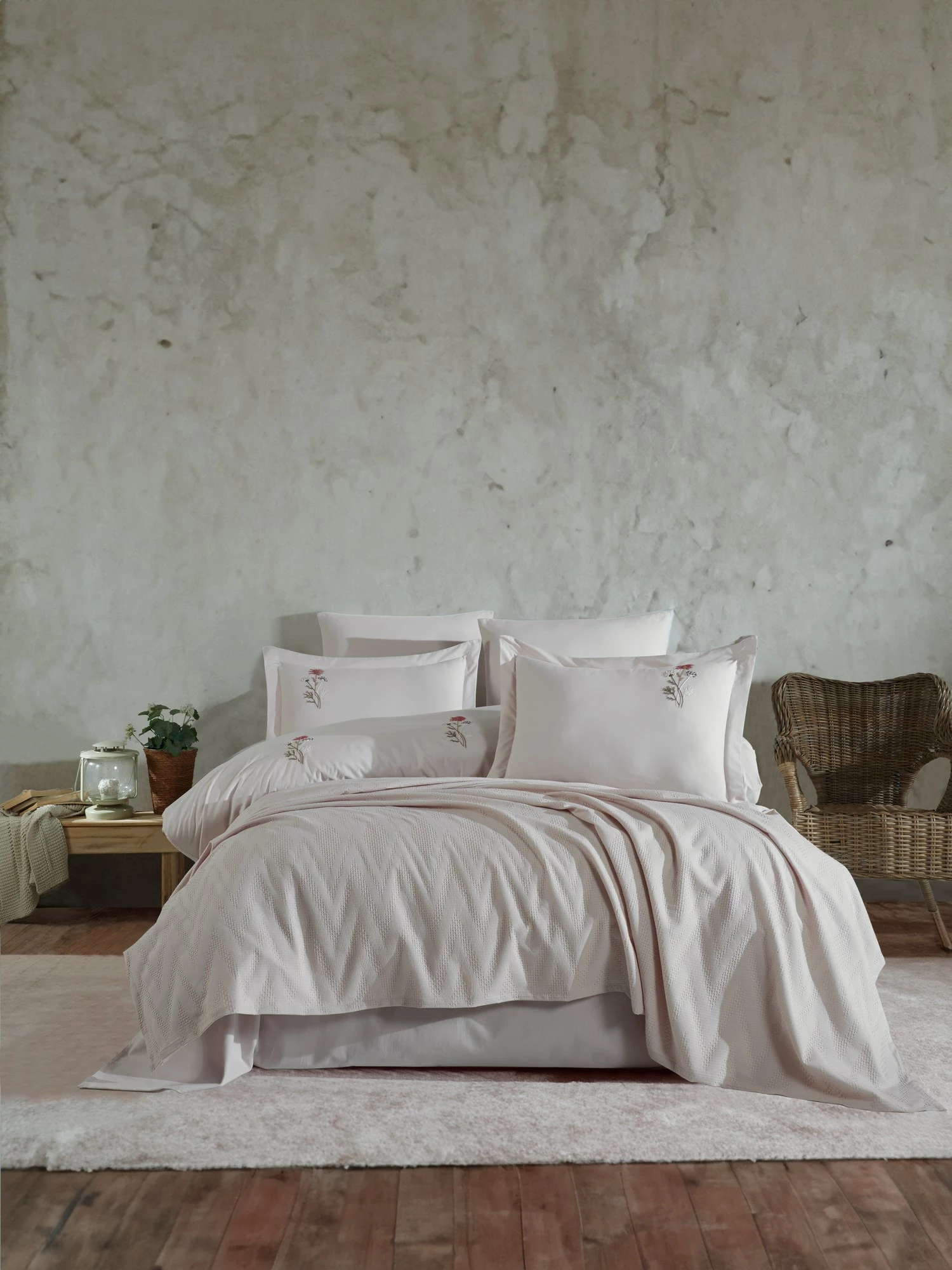 Set mbulesë dysheku dopio L'essentiel, Noris, ngjyrë gur