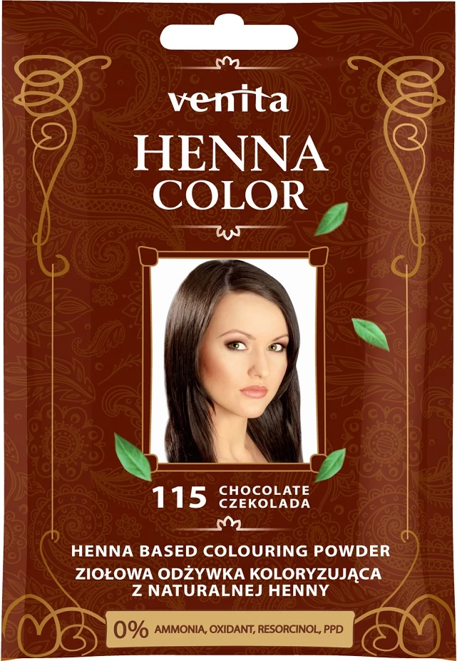 Ngjyrë për flokë për femra Venita Henna Color Herbal Conditioning Dye Çokollatë 30g