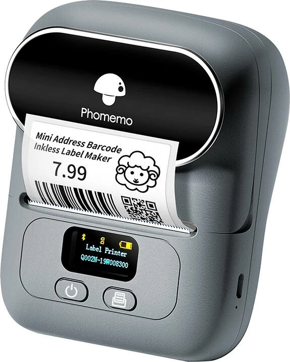 Printer etiketa Phomemo M110 portativ, termik, Bluetooth/USB, Gri