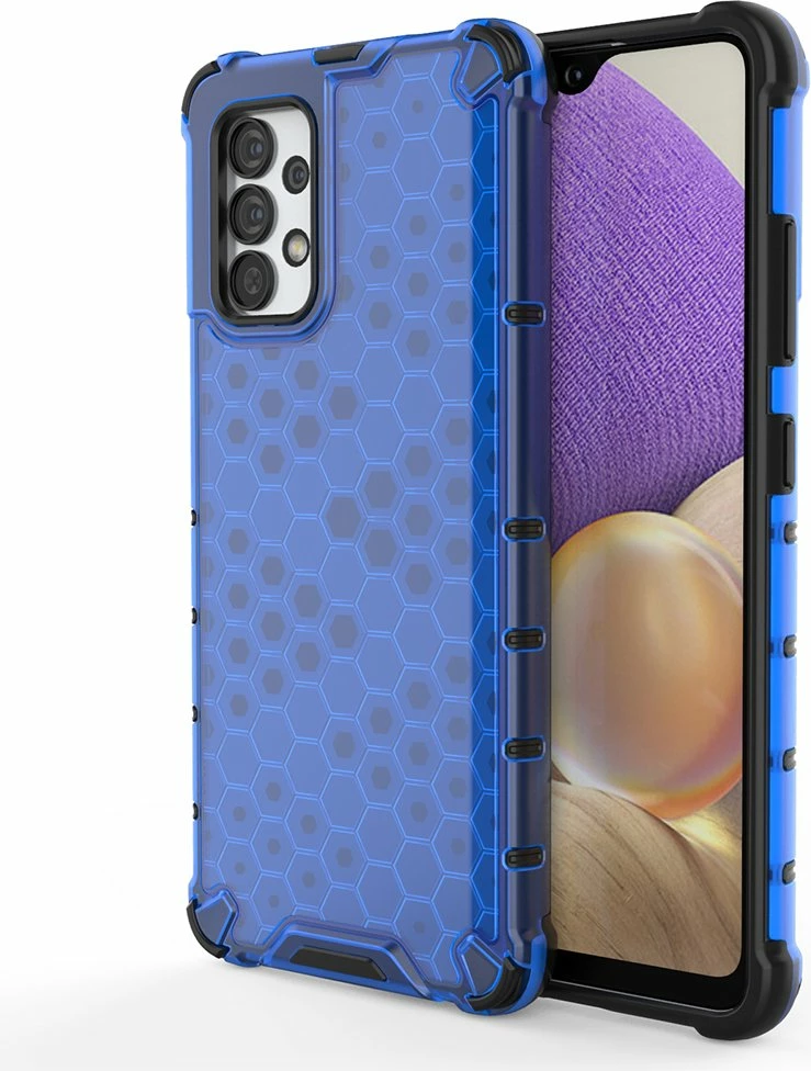 Mbështjellës Hurtel Honeycomb për Samsung Galaxy A03s, kornizë xheli, Blu