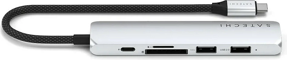 Hub USB-C Satechi Slim Multi-Port 6-në-1 ST-P6SS, argjendtë