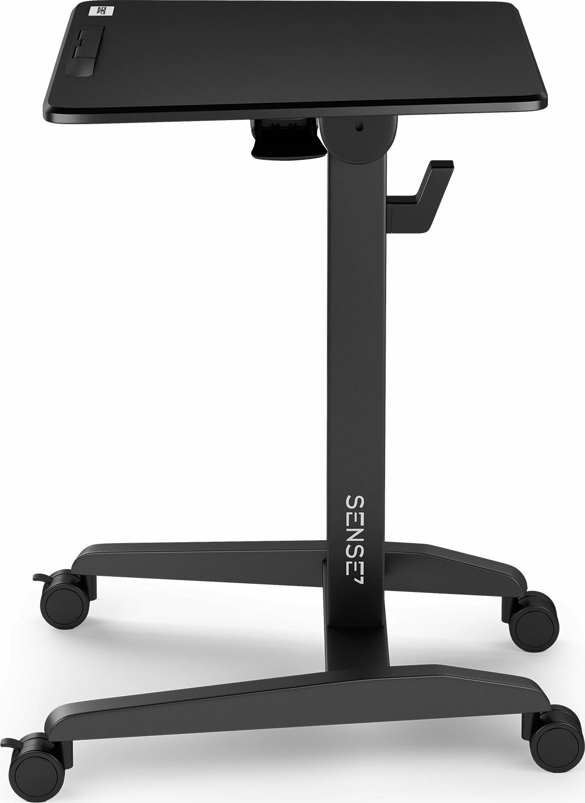 Tavolinë mobile SENSE7 Mobile Desk 70x52 cm, rregullim lartësie 76-111 cm, sipërfaqe e anueshme 0-90°, e zezë