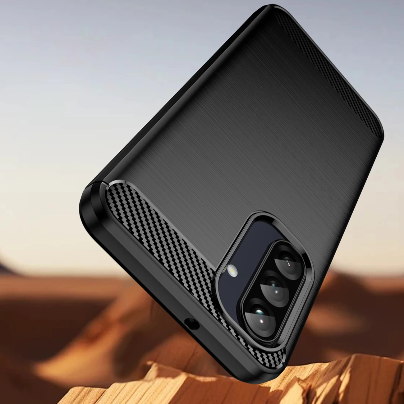 Mbështjellës Hurtel Carbon Case për Samsung Galaxy A26, TPU, Zi