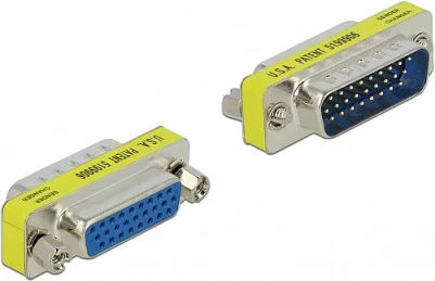 Adapter Port Saver DeLOCK D-Sub HD/DB 26-pin Mashkull-Femër, kontakte të arta, argjendtë