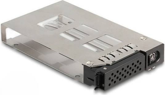 Rack mobil SSD DeLOCK Slim Bay, 2x 2.5" U.2, metal, me çelës, e zezë