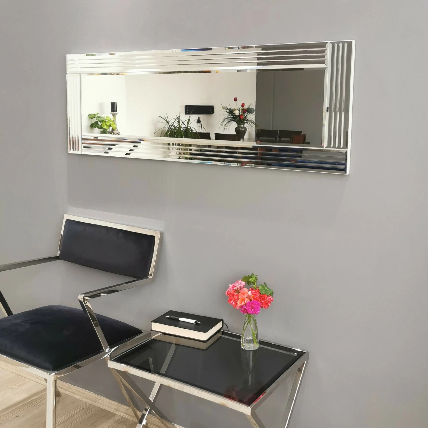 Pasqyrë moderne Hanah Home, A303Y, ngjyrë argjendi